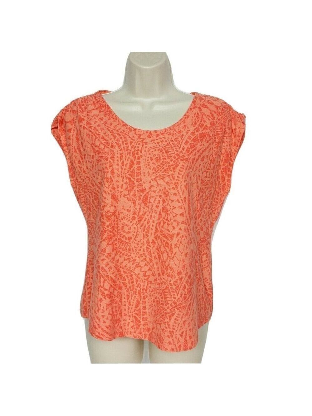 Columbia Orange Geometric Athletic Shirt Small